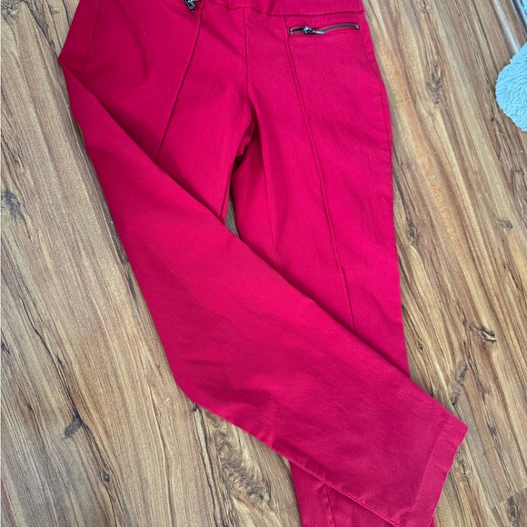 Ladies Bright Red Pants pull ons- Petite - Picture 2 of 3